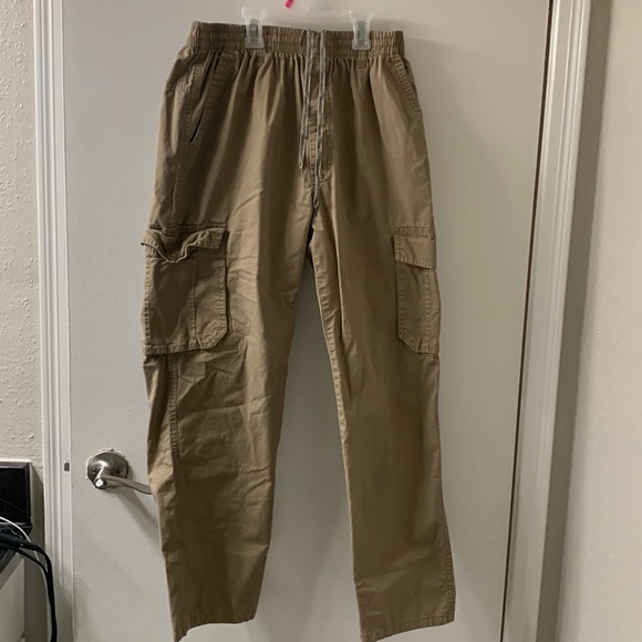 Men Flap Pocket Cargo Pants Khaki S(36) - Picture 1 of 3